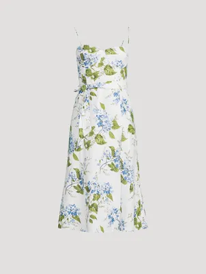 Kieryn Linen Midi Dress Floral Print