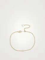 14K Gold Bracelet With Pearl And Diamond