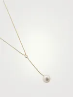 14K Gold Y-Chain Necklace With Pearl And Diamond