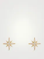 14K Gold Starburst Earrings With Diamonds