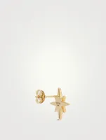 14K Gold Starburst Earrings With Diamonds