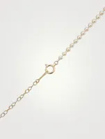 14K Gold Pearl Necklace With Diamond