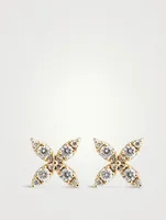 14K Gold Tiny Marquise Diamond Stud Earrings