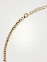 14K Gold Dangling Diamond Choker Necklace