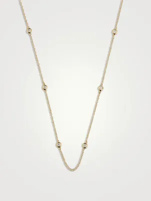 14K Gold By The Yard Necklace With Diamonds