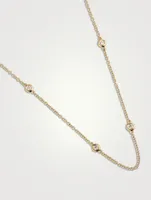 14K Gold By The Yard Necklace With Diamonds