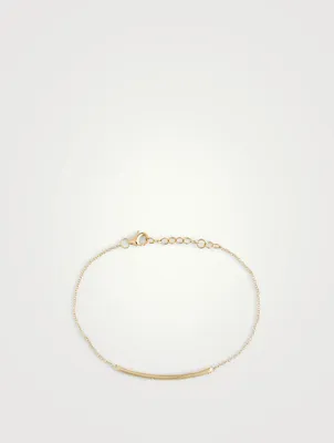 14K Gold Diamond Bar Bracelet
