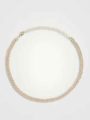 14K Gold Miami Cuban Link Necklace With Diamonds
