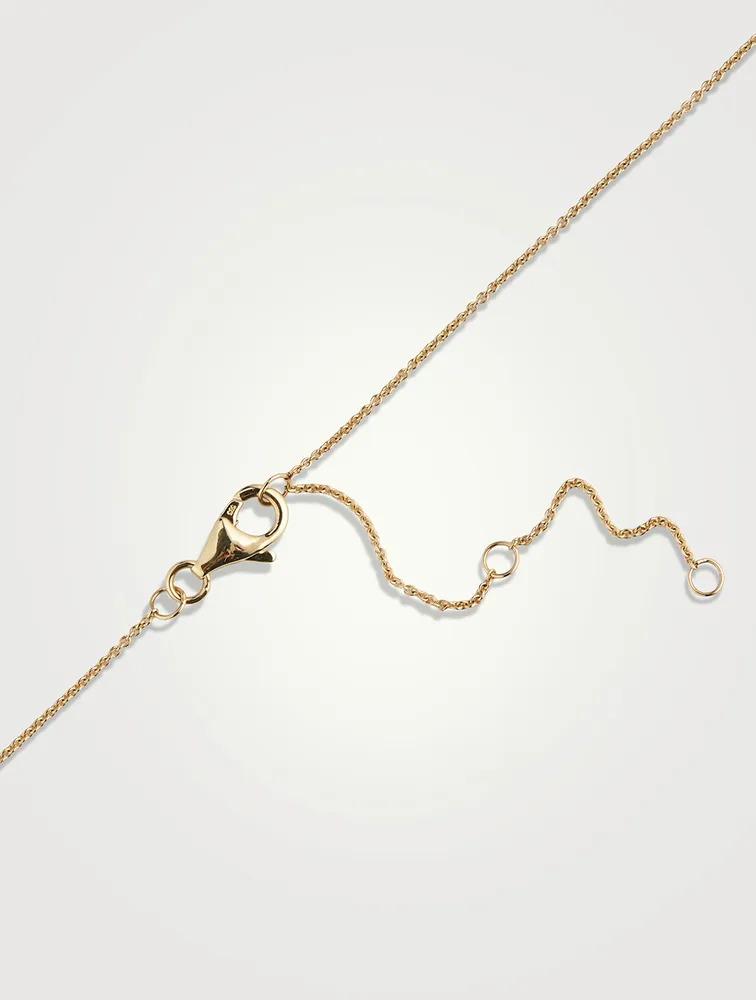 14K Gold Pointy Heart Necklace With Pavé Diamonds