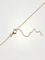 14K Gold Pointy Heart Necklace With Pavé Diamonds