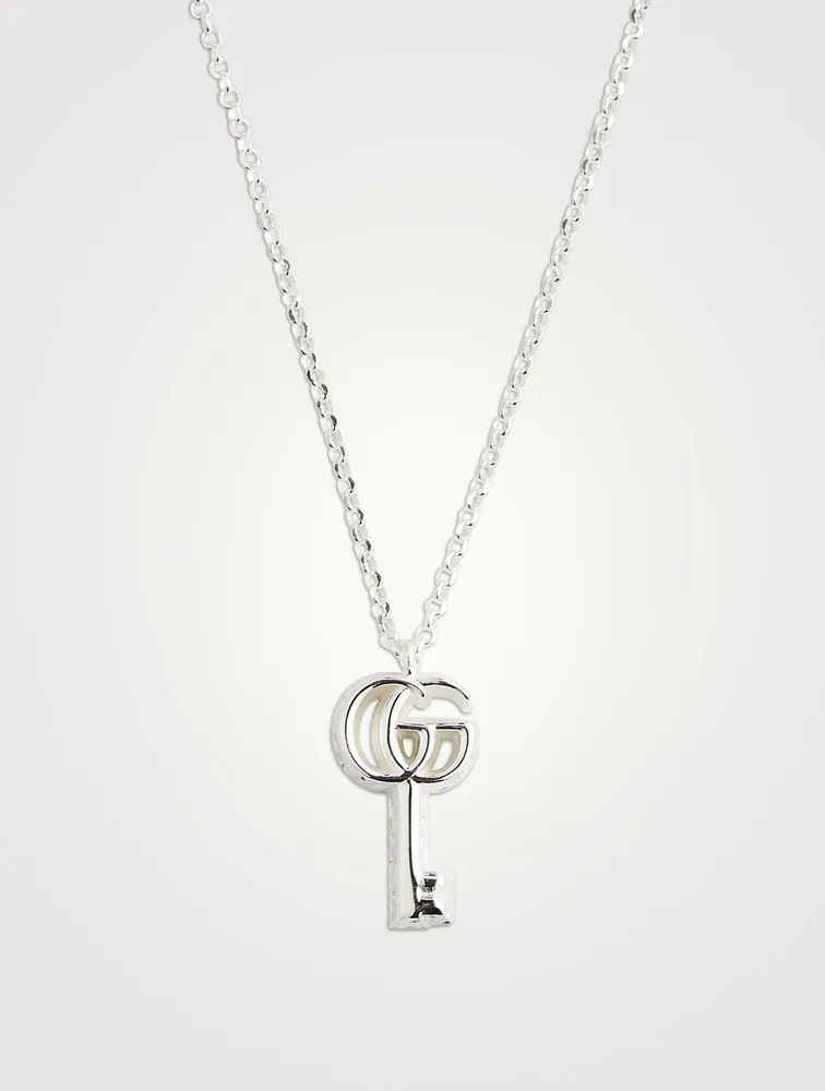 GG Marmont Silver Key Charm Necklace