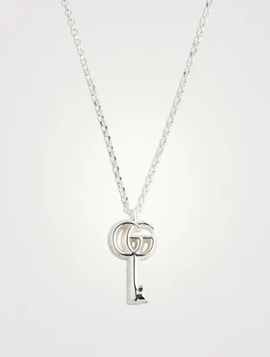 GG Marmont Silver Key Charm Necklace