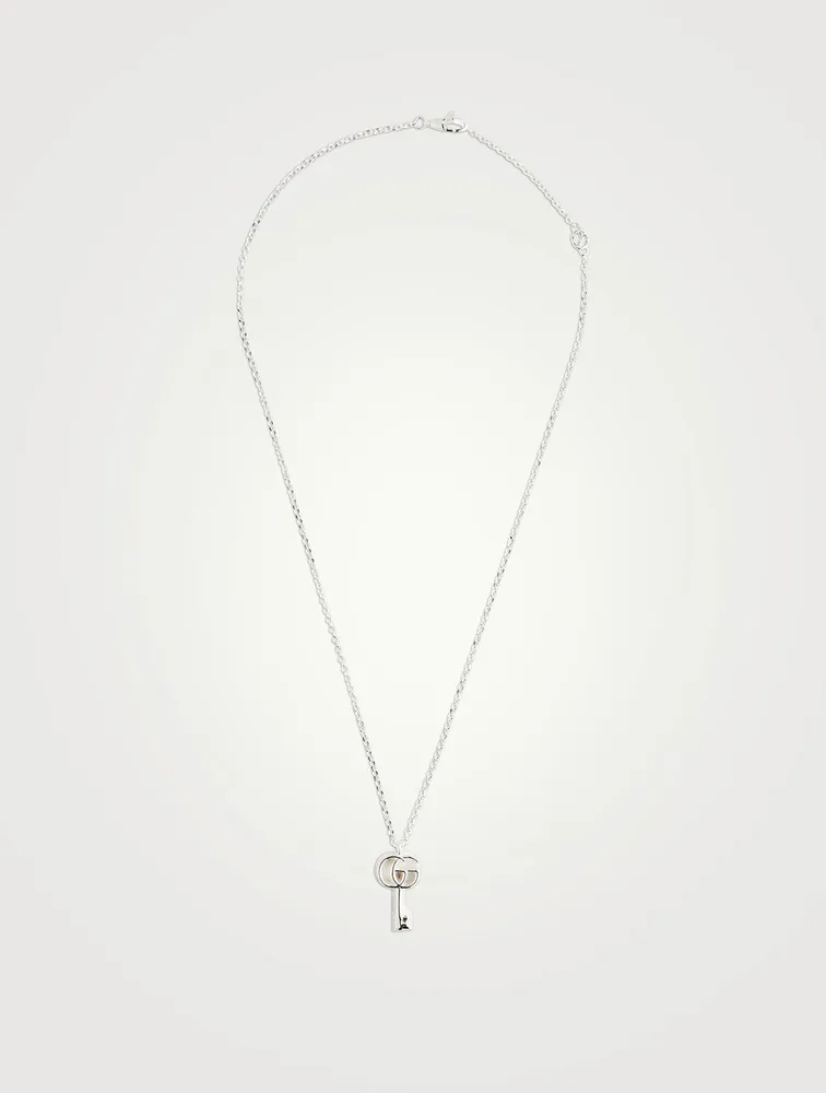 GG Marmont Silver Key Charm Necklace