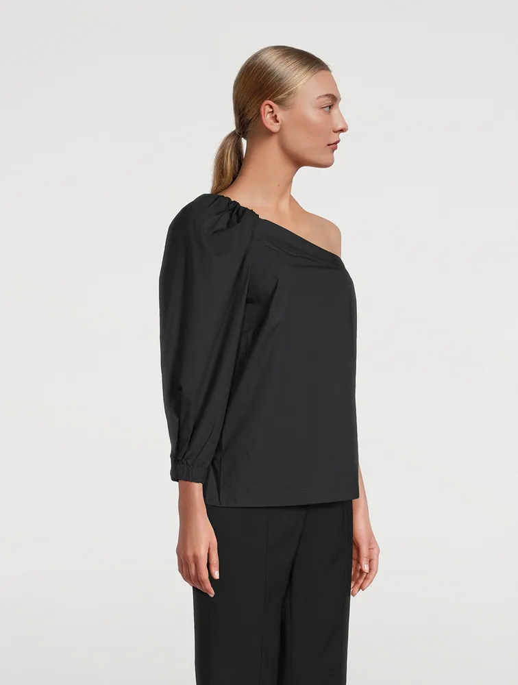 Skylar One-Shoulder Poplin Top