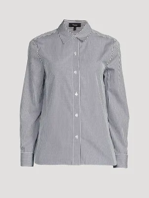 Straight-Fit Shirt Stripe Print