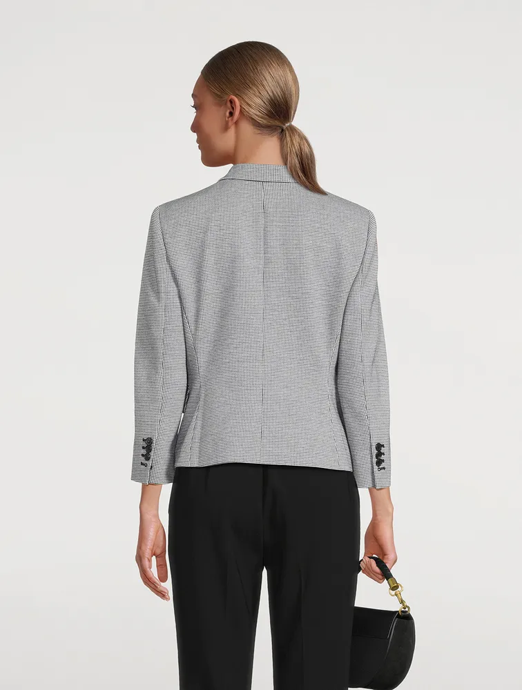 Shrunken Blazer Houndstooth Print