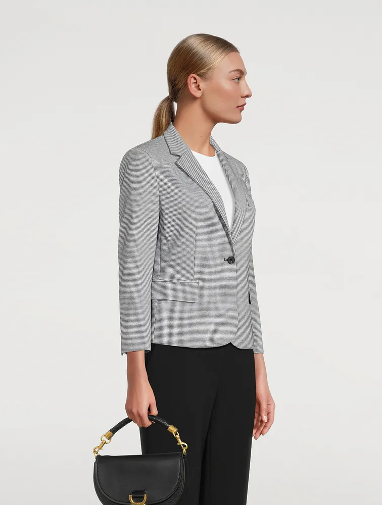 Shrunken Blazer Houndstooth Print