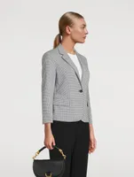 Shrunken Blazer Houndstooth Print