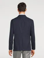 Soft Pinstriped Suit Jacket