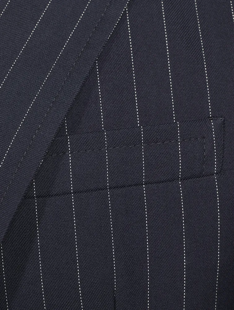 Soft Pinstriped Suit Jacket