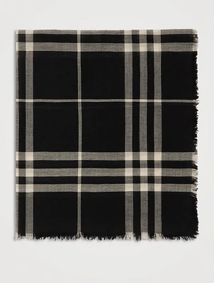 Check Wool Scarf