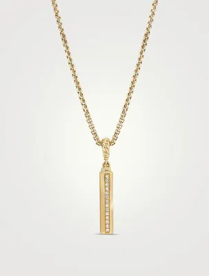 Barrel Amulet In 18k Yellow Gold With Pavé Diamonds