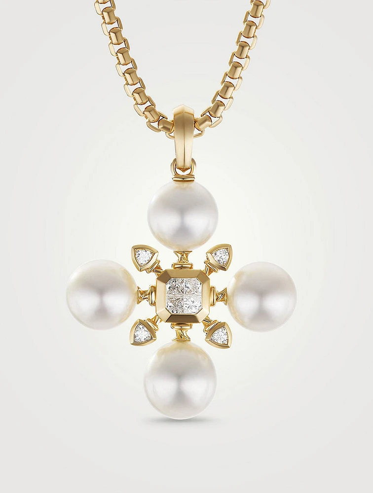 Renaissance Pearl Pendant With 18k Yellow Gold And Diamonds