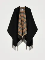 Check Wool Reversible Cape