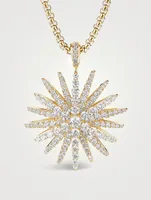 Starburst Pendant In 18k Yellow Gold With Full Pavé Diamonds