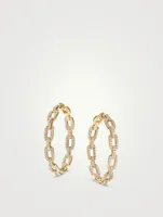 Stax Chain Link Hoop Earrings In 18k Yellow Gold With Pavé Diamonds