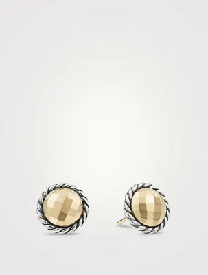 Petite Chatelaine® Stud Earrings In Sterling Silver With 18k Yellow Gold Domes