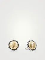 Petite Chatelaine® Stud Earrings In Sterling Silver With 18k Yellow Gold Domes