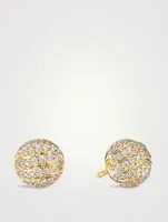 Cable Collectibles® Stud Earrings In 18k Yellow Gold With Pavé Diamonds