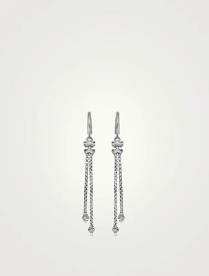 Zig Zag Stax™ Chain Drop Earrings In Sterling Silver With Diamonds, 66mm