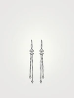 Zig Zag Stax™ Chain Drop Earrings In Sterling Silver With Diamonds, 66mm