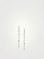 Pearl And Pavé Drop Earrings In 18k Yellow Gold With Diamonds