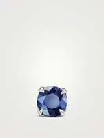 Stud Earring In Sterling Silver With Sapphire