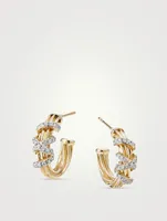 Helena Hoop Earrings In 18k Yellow Gold With Pavé Diamonds