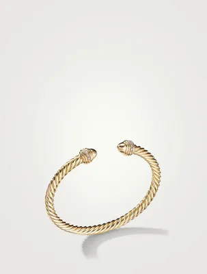 Cable Classics Bracelet 18k Yellow Gold With Domes And Pavé Diamonds