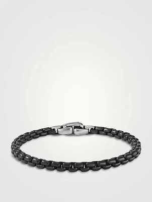 Box Chain Bracelet Darkened Stainless Steel, 5mm