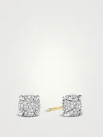 Petite Chatelaine® Stud Earrings In Sterling Silver With Full Pavé Diamonds