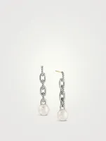 Dy Madison® Pearl Chain Drop Earrings In Sterling Silver