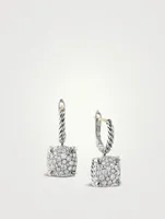 Chatelaine® Drop Earrings In Sterling Silver With Pavé Diamonds