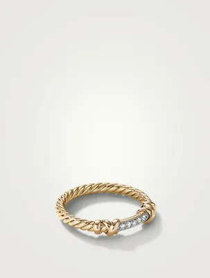 Petite Helena Wrap Ring 18k Yellow Gold With Pavé Diamonds