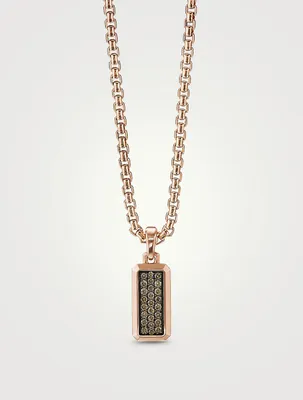 Streamline® Amulet In 18k Rose Gold With Pavé Cognac Diamonds