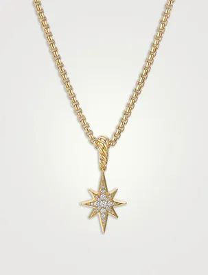 North Star Amulet In 18k Yellow Gold With Pavé Diamonds