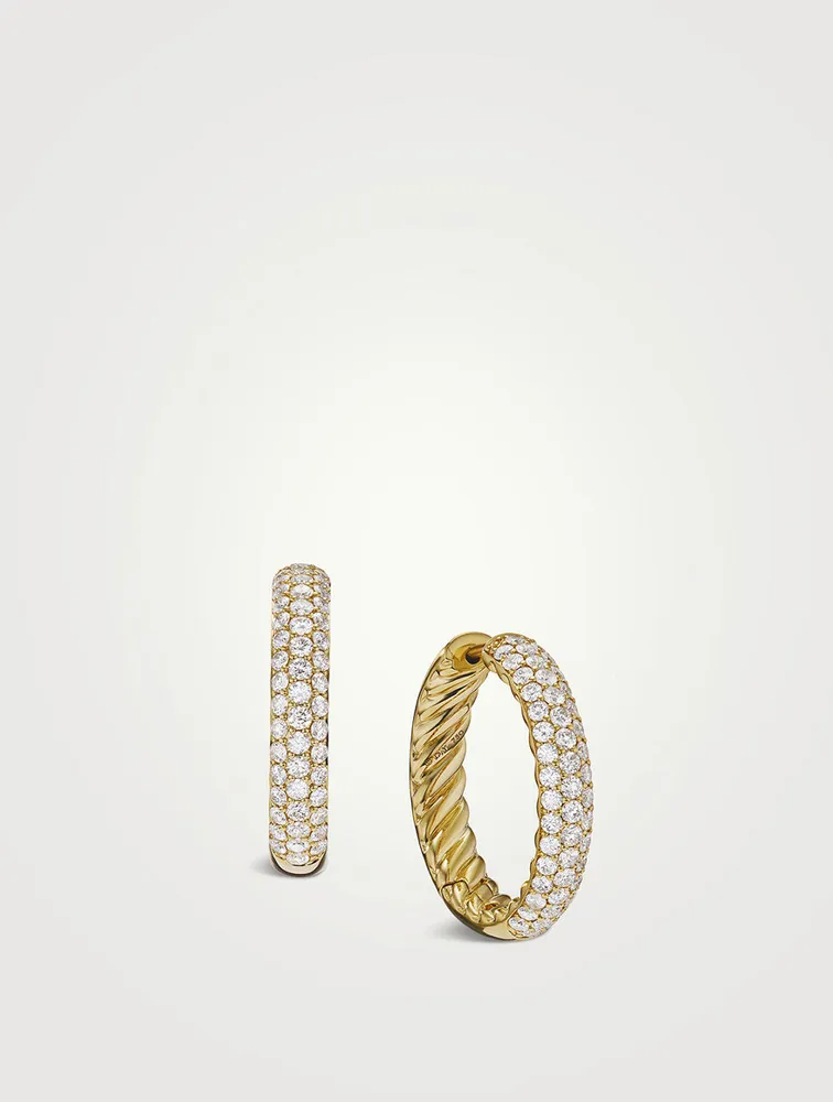 Dy Mercer™ Hoop Earrings In 18k Yellow Gold With Pavé Diamonds