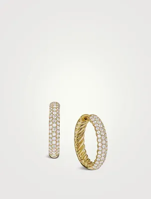 Dy Mercer™ Hoop Earrings In 18k Yellow Gold With Pavé Diamonds