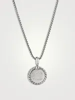 Initial Charm In Sterling Silver With Pavé Diamonds