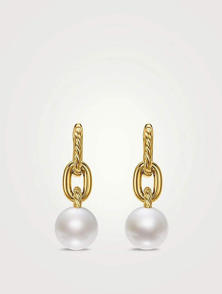 Dy Madison® Pearl Drop Earrings In 18k Yellow Gold, 32mm